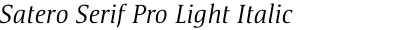 Satero Serif Pro Light Italic